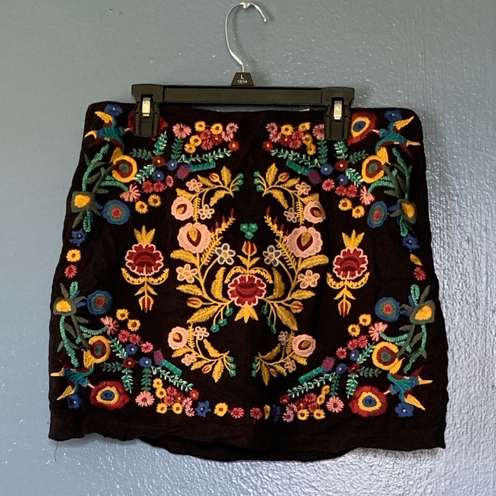 Beautiful embroidered black skirt